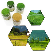 Load image into Gallery viewer, 4 Bottles 140g 5/8/12mm Miniature Static Grass Powder Flock Turf Flock Lawn Model DIY Scenery Landscape Terrarium Diorama Craft Supplies