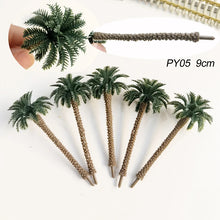 Load image into Gallery viewer, 10/30/50 pcs 9cm Miniature Coconut Palm Tree Models Ho Scale 1:87 Train Railway Accessories DIY Landscape Terrarium Diorama Craft Supplies