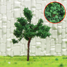 Load image into Gallery viewer, 100 pcs 3.2cm Miniature Green Tree Model Iron Wire Trunk N Scale 1:160 Train Railway Scene Accessories Terrarium Diorama Craft Supplies