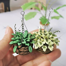 Load image into Gallery viewer, 1/12 Scale Miniature Potted Plant, Green Hanging Flower Model, Dollhouse Accessories, Mini Décor, Simulation Plant Craft Supply
