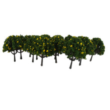 Load image into Gallery viewer, 20 pcs Miniature Yellow Fruit Tree 1:100 HO Scale Models Railway Accessories Forest Fairy Garden Landscape Terrarium Diorama Craft Supplies