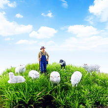 Load image into Gallery viewer, 8pcs Miniature Farm Animals – Shepherd, Sheep & Dog Figures 1/64 1/87 Scale for Dioramas, Train Layouts and Garden Scenery