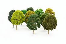 Load image into Gallery viewer, 10pcs Miniature Model Trees 4.5cm, HO Scale for Diorama Scenery, Railway Layout & Craft Supplies