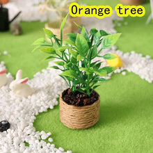 Load image into Gallery viewer, 1/12 Scale Mini Potted Plants, Artificial Greenery for Dollhouse Décor, Tiny Orange Tree, Gardenia, Purple Plum, Milan Flowers Model