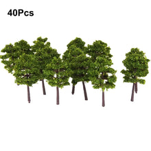 Load image into Gallery viewer, 40pcs Miniature Model Trees 5cm 1:250 Scale N Gauge Railway Scenery Craft Supplies