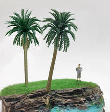 Load image into Gallery viewer, Miniature Coconut Palm Trees 8-16cm for Dioramas, Model Railways and Beach Scenery