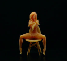 Load image into Gallery viewer, Sexy Girl Sitting on Chair Miniature Unpainted Figure 1/64 1/43 Scale Model Street Building Scene Layout Accessories Diorama Supplies