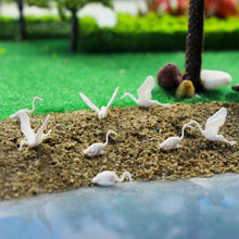 Load image into Gallery viewer, 24 pcs Miniature White Crane Bird Animal Unpainted Figures 1:75 Models OO Scale Garden Landscape Scenery Layout Accessories Diorama Supplies