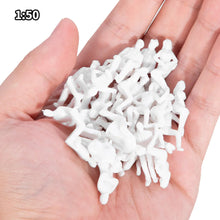 Load image into Gallery viewer, 50 pcs Miniature Sitting Seated Passenger People 1:50 Unpainted Figure O Scale Model Railway Scenery Layout Accessories Diorama Supplies