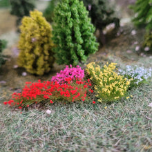 Load image into Gallery viewer, 7pcs Miniature Flower Grass Tufts Strip Model for Diorama Scenery, Wargaming, Railway Layouts, Landscape Decor, Dollhouse, Craft Supplies
