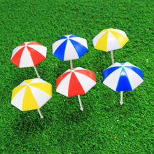 Load image into Gallery viewer, 24 pcs Miniature Sun Umbrella Beach Parasol 1:50-200 Models Dollhouse Accessories Fairy Garden Landscape Terrarium Diorama Craft Supplies