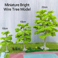 Load image into Gallery viewer, 10/15/22/28cm Miniature Bright Green Wire Trunk Tree Model Train Railway Accessories Fairy Garden Landscape Terrarium Diorama Craft Supplies