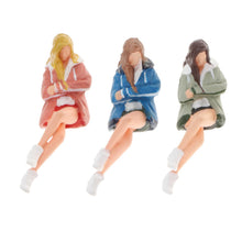 Load image into Gallery viewer, Miniature Sitting Woman in Jacket People Figure 1:64 Model Sand Table Scenery Building Street Landscape Accessories Toys Diorama Supplies