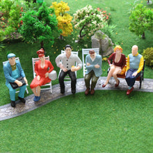 Load image into Gallery viewer, 6pcs Miniature Seated People Figures 1:25 Scale for DIY Diorama & Model Train Scenery
