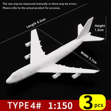 Load image into Gallery viewer, 3pcs Unpainted Miniature Airplane Models Scale 1:150-500 Aircraft for Diorama Projects, Airport Scenery