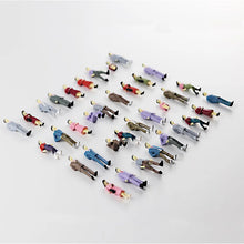 Load image into Gallery viewer, 30pcs 1:50 Scale Miniature People Figures Painted Standing Sitting ABS Model for Train Layout Sand Table Architecture Diorama Scenes