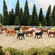 Load image into Gallery viewer, 40pcs Miniature Horses Farm Animal Figures HO Scale 1:87 for Model Railroad Scenery