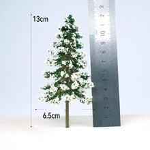 Load image into Gallery viewer, 5pcs Miniature Snowy Pine Trees 5-13cm for Model Railway Diorama Scenery Terrain Landscape