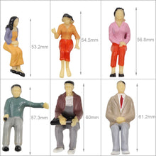 Load image into Gallery viewer, 12pcs Minitaure Seated People Figures Scale 1:25 for Model Railway Diorama Scenery Supplies
