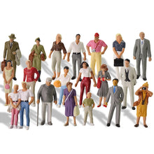 Load image into Gallery viewer, 20 pcs Miniature Standing People Passenger 20 Different Figures Models O Scale 1:43 Train Railway Scenery Accessories Diorama Supplies