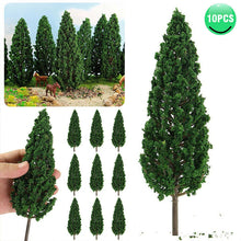 Load image into Gallery viewer, 10pcs Miniature Pine Tree Models 16cm, 1:25 Scale Diorama Craft Supplies