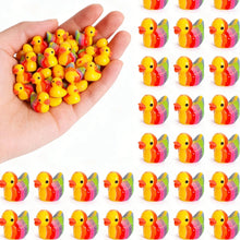 Load image into Gallery viewer, 100pcs Mini Rainbow Resin Ducks, Tiny Duck Miniatures, Fairy Garden Supplies, Dollhouse Accessories