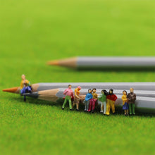Load image into Gallery viewer, 100 pcs Miniature Standing Seated Passenger People 1:160 Figure N Scale Models Train Railway Scenery Layout Accessories Diorama Supplies