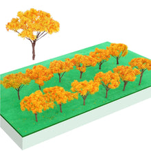 Load image into Gallery viewer, 10pcs Miniature Autumn Trees 6.5cm Orange Model for Diorama, Railway, Scenery, Crafts