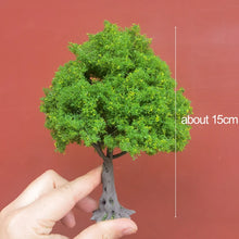 Load image into Gallery viewer, 10/15/18/23/28cm Miniature Spring Tree Model Train Railway Accessories Forest Fairy Garden Landscape Terrarium Diorama Craft Supplies