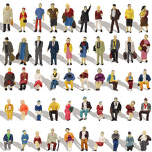 Load image into Gallery viewer, 100 pcs Miniature Standing Seated Passenger People 1:87 Figure HO Scale 50 Different Poses Models Railway Scene Accessories Diorama Supplies