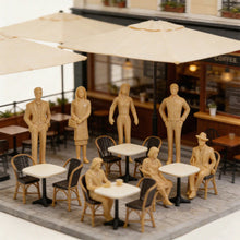 Load image into Gallery viewer, 14pcs Unpainted Miniature People Standing Sitting Figures 1:32 Scale Model Railway Diorama Accessories