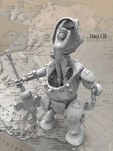 Load image into Gallery viewer, Female Soldier & Robot Resin Figure – Unpainted Model Kit 1/35 Scale – DIY Craft Supply