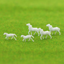 Load image into Gallery viewer, 100 pcs Miniature Horse Farm Animal Unpainted Figures 1:160 Models N Scale Garden Landscape Scenery Layout Accessories Diorama Supplies