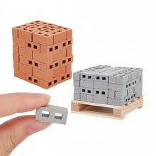 Load image into Gallery viewer, 100pcs Mini Concrete Bricks, Miniature Cinder Blocks for Dollhouse, Diorama, Fairy Garden, Model Landscape