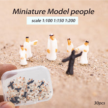 Load image into Gallery viewer, 30pcs Miniature Robed Figures, 1:200 Scale Model People, Diorama Supplies