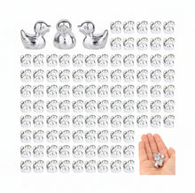 Load image into Gallery viewer, 50pcs Mini Resin Silver Duck Figurines Miniatures for Fairy Garden Dollhouse DIY Crafts Terrarium
