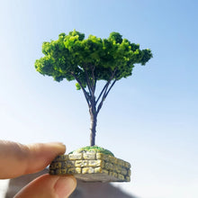 Load image into Gallery viewer, 7cm Miniature Flowering Wire Tree Model with Base Railway Accessories Fairy Garden Landscape Dollhouse Terrarium Diorama Craft Supplies