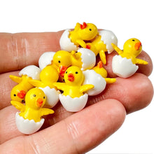Load image into Gallery viewer, 5/10 pcs Miniature Egg Shell Chick Figure Model DIY Scenery Dollhouse Landscape Fairy Garden Accessories Terrarium Diorama Craft Supplies