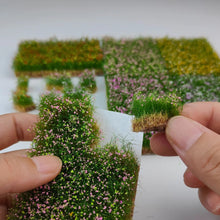 Load image into Gallery viewer, 12/16mm Miniature Tearable Flower Grass Tufts Clusters for Diorama Scenery, Model Railway Layout, Wargaming Terrain Craft Supplies