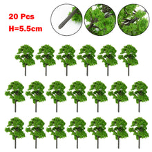 Load image into Gallery viewer, 20 pcs 5.5cm Miniature Green Tree Models Train Railway Accessories Forest Fairy Garden Landscape Terrarium Diorama Craft Supplies