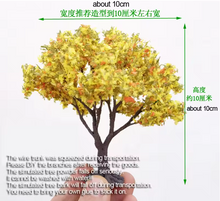 Load image into Gallery viewer, 10/15cm Miniature Yellow Autumn Wire Tree Model Railway Layout Accessories DIY Landscape Dollhouse Terrarium Diorama Craft Supplies