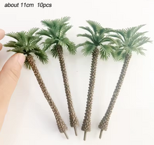 Load image into Gallery viewer, 10 pcs Miniature Big Leaf Palm Coconut Tree Models Ho Scale 1:87 Train Railway Accessories DIY Landscape Terrarium Diorama Craft Supplies