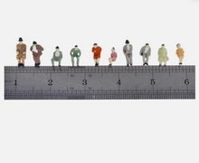 Load image into Gallery viewer, 24pcs HO Scale 1:87 Painted Seated Miniature People Figures for Model Train Layouts, Park and Street Scenes, Dioramas, Railway Accessories