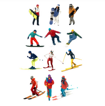 Load image into Gallery viewer, 3pcs Miniature Skier & Snowboarder Figures 1:87 Scale Model Diorama, Railway Scenery Craft Supplies