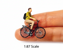 Load image into Gallery viewer, Miniature Cyclist Figure 1:87 Scale Model for Diorama Railway Scenery Craft Supply