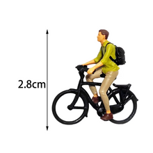 Load image into Gallery viewer, Miniature Cyclist Figure 1:87 Scale Model for Diorama Railway Scenery Craft Supply