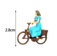 Load image into Gallery viewer, Miniature Cyclist Figure 1:87 Scale Model for Diorama Railway Scenery Craft Supply