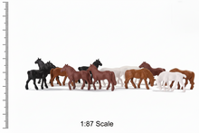Load image into Gallery viewer, 40pcs Miniature Horses Farm Animal Figures HO Scale 1:87 for Model Railroad Scenery