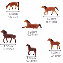 Load image into Gallery viewer, 10pcs Miniature Horses N Scale 1:150 Farm Animals Diorama Supplies Model Train Scenery