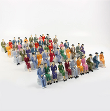 Load image into Gallery viewer, 50pcs Miniature People Sitting Figures G Scale 1:25 for Railway Diorama Layout Model Scene